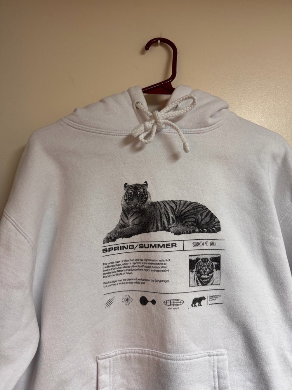 Shadow Hill USA - White Tiger Graphic Hoodie - Spring/Summer 2019